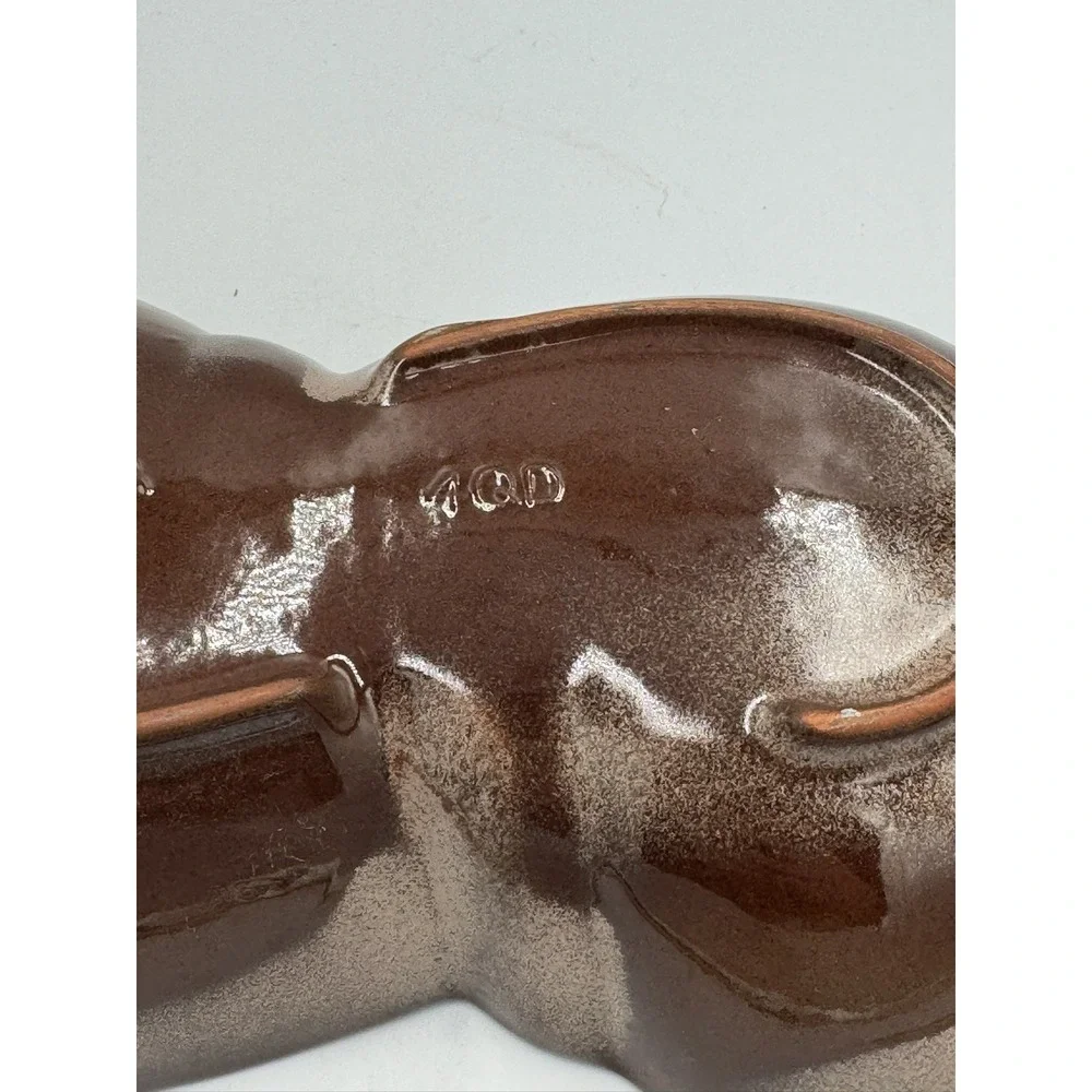 FRANKOMA POTTERY #4QD Lazy Bones Brown Satin Divided 11